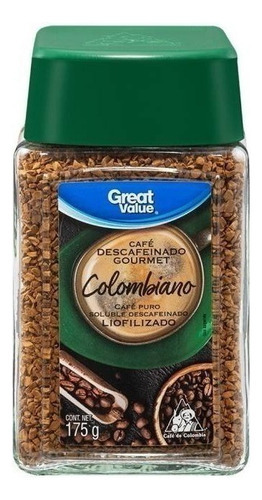 Cafe Colombiano Descafeinado Soluble 175 Gr Great Value