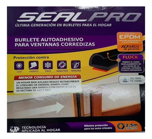 Burlete Puerta Ventana Corrediza Auto Adhesivo Sealpro 2.5 M