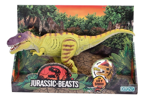 Dinosaurio Jurassic - Beasts A Pila Luz Sonido - Ditoys 2529