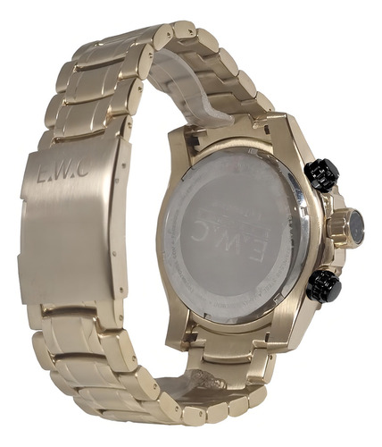 Relógio Ewc Masculino Dourado Cronógrafo Big Case Emt14002p