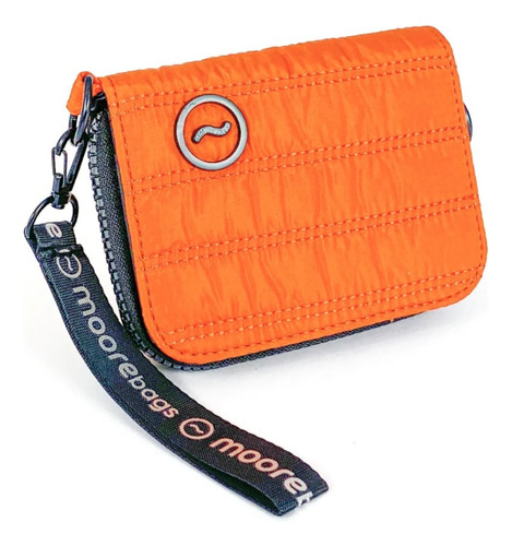 Billetera Chica Color Negro Brillante Moorebags Color Coral Mate Diseño De La Tela Lisa