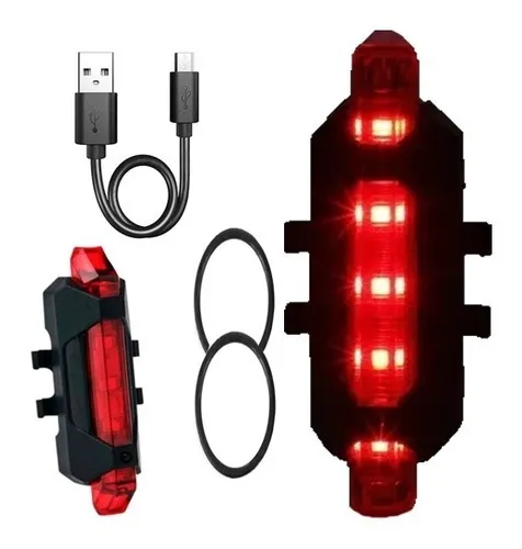 Luces Led Recargable Usb Para Bicicleta Luz Led 5 Puntos