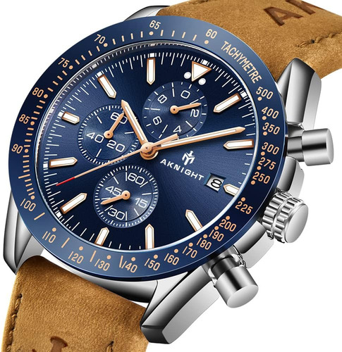 Aknight Reloj Para Hombre Reloj De Cuarzo Analógico Con Cron