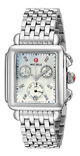 Deco Diamante De Michele Mujeres Dial Reloj De Acero Inoxida