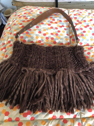 Cartera De Lana Marrón