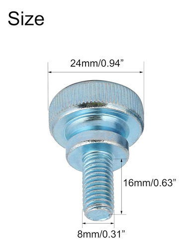 Tornillo De Pulgar M8x1.6 Cm Roscado, 5 Uds