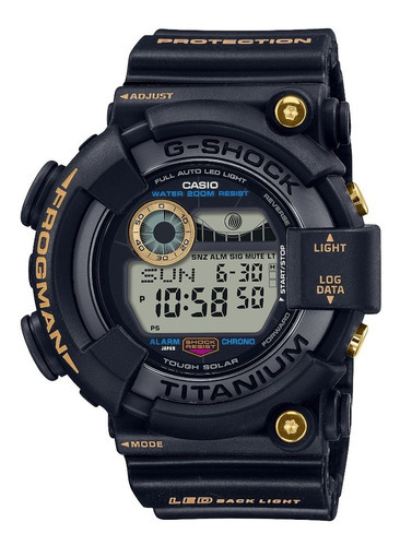 Reloj Casio Frogman Gw-8230b-9a Buceo Natación Tough Solar Color de la malla Negro Color del bisel Gris Color del fondo Negro