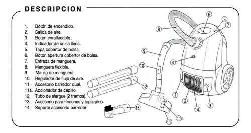 Aspirador de pó de trenó violeta Liliana Aspilux LA810 2.5L 220V-240V