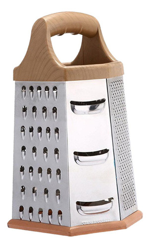 Rallador De Caja De Acero Inoxidable Versátil Con Mango