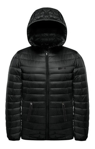Campera Hombre Capucha Inflable Microfibra Alta Termicidad