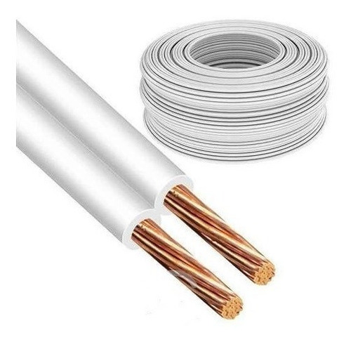 Cable Spt 2x14 Awg Blanco 100% Cobre 100mts Troen