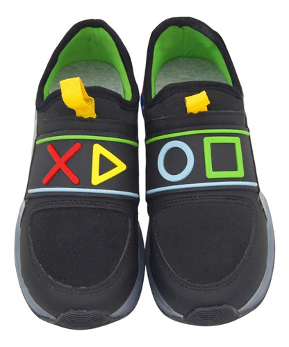 Tenis Luces Roddyck Niño 18-25 Tenis Gamer Color Negro