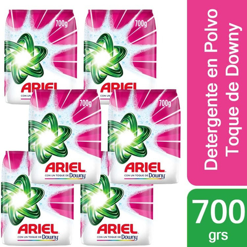Detergente Polvo Ariel Toque Downy 6 Un 700gr