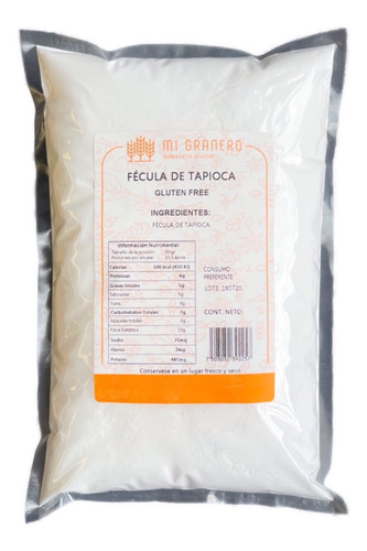 Imagen 1 de 3 de Almidón Fécula De Tapioca (mandioca, Yuca) 2 Kg