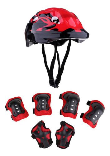 Nuevo 7pcs Skating (58-62cm) Rodilleras Y Coderas Set De