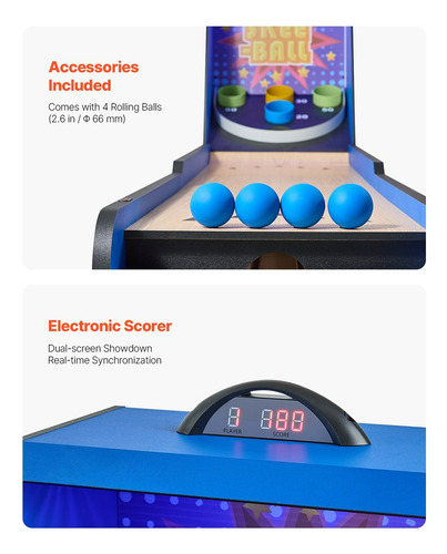 Mesa De Juego Arcade Roll & Score 8ft Marcador Led 4 Bolas