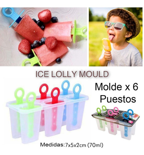  Molde Para Paletas Y Helados 6 Puestos Niños Juego Postre