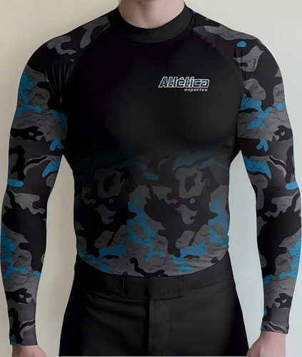 Camiseta Térmica Camuflado Azul Atletica