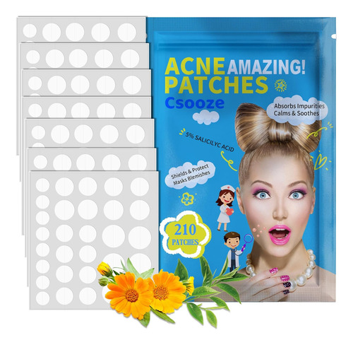 Csooze Acné Patches Pimple 4 Tamaños 210 Puntos Hidrocoloide