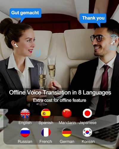 Smart Pantalla Kespu A9pro Audífonos Bluetooth 5.4 Anc Auriculares App Auriculares Con Cancelación De Ruido Anc+enc Y Micrófono Auriculares Inalámbricos Con Traducción