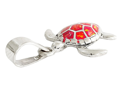 Dije Tortuga Con Piedra Natural Tallada De Plata Solida 925