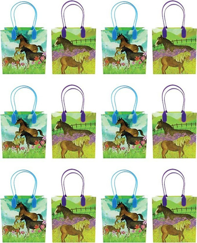 Bolsas De Regalo Con Temática De Caballo Y Poni, 12 Unid