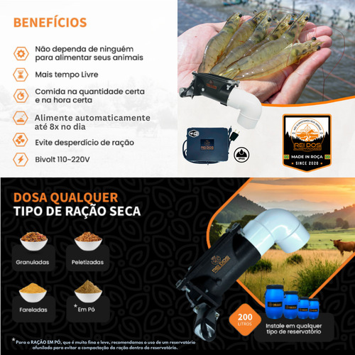 Alimentador Automatico Para Camarão Com Timer Wifi Externo