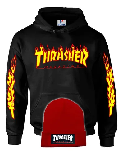 Sudadera thrasher negra new arrivals