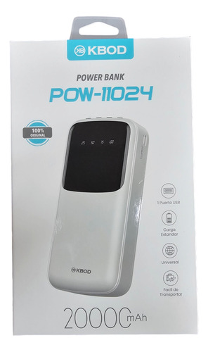 Power Bank Bateria Portátil Kbod Pw11024 20.000 Mah 5v 2.0a