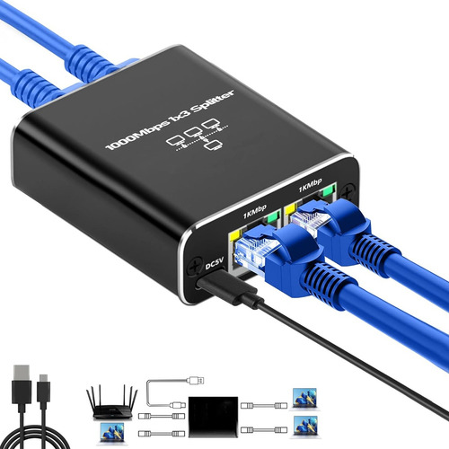 Divisor De Red Gigabit 1 En 3 Divisor De Cable De Red Rj45