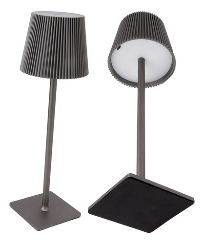 Mesa Led Inalámbrica Gris, Táctil, Portátil, Recargable, 3