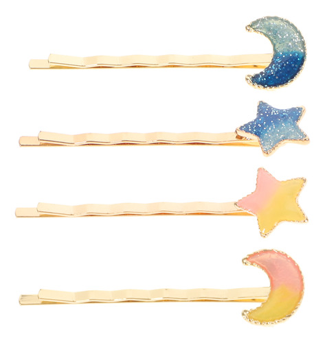 Set De Pinzas Para El Cabello Blue Moon And Star - Accesorio
