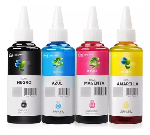 4 Tintas Para Recargar Cartuchos O Rellenar Sistema