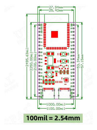Placa Desarrollo Nodemcu Esp32-s3 Devkitc1 N16r8 Wifi 16mb