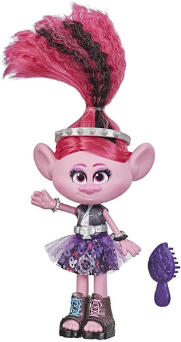 Trolls Dreamworks World Tour Glam Rockin&#39; Poppy - Muñe.