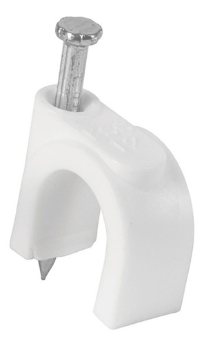 Bolsa C/20 Grapas Blancas De 12 Mm Para Cable Redondo 48275
