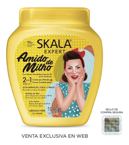 Máscara Capilar Vegana Amido De Milho X1kg Skala Original