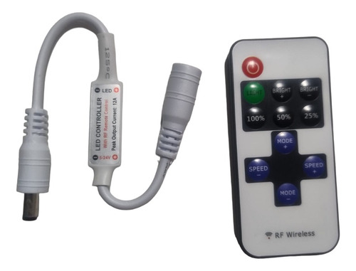 Dimmer Control Rf Remoto Para Tiras Y Mangueras Led