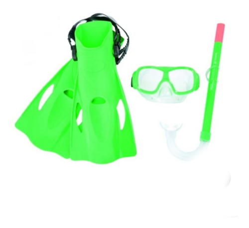 Imagen 2 de 5 de Mascara Buceo Completo Snorkel C/ Patas D Ranas Set Piscina