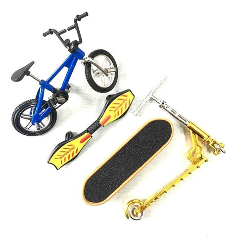 4pcs Mini Bicicleta Para Dedo Deportes Monopatín Set