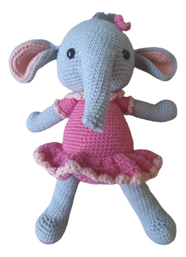 Juguete Elefanta Tejida A Crochet