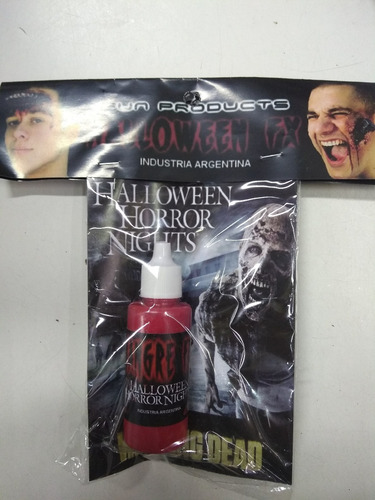 Imagen 2 de 10 de Sangre Blood Maquillaje Artificial Fx Muy Real Halloween