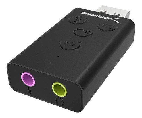 Adaptador De Sonido Estéreo 3d Sabrent Au-ddab Externo Usb Color Negro