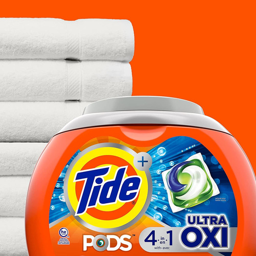 Tide Pods 4 In 1 Ultra Oxi Liquid Laundry Detergent Pacs, Hi