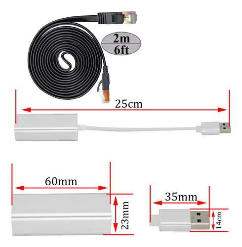 Hcfeng Adaptador Ethernet Usb 3.0 A Gigabit Rj45 10/100/1000