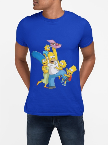 Polera The Simpson Con Rosquilla Algodon Estampada