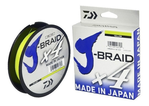 Linha Multifilam. Daiwa J Braid X4 0,25mm 30lb 270m Amarela Cor Amarelo