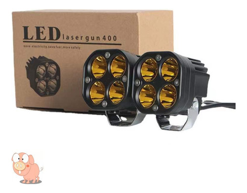 2 Luz Led Trabajo 3  Lente 8d 40 W Antiniebla Doble Color 4