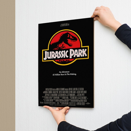 Cuadro Jurassic Park Bastidor De Madera Afiches Cine 33x48cm
