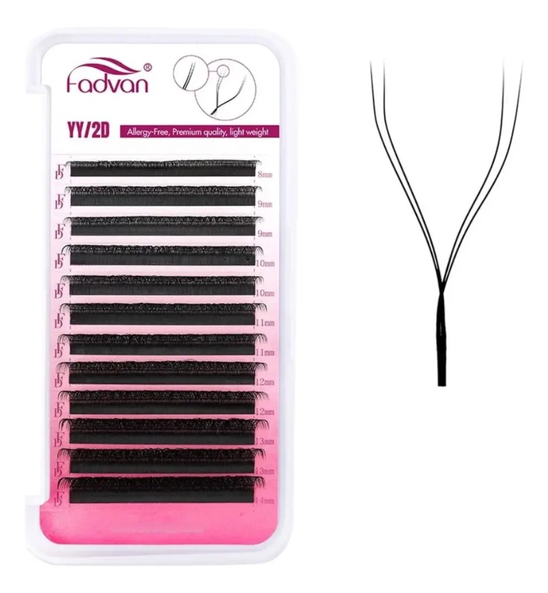 Cílios Fadvan Y - D 0.07 Volume Brasileiro Tamanho Único/mix Comprimento 0 Mm Cor Preto Espessura 0 Mm Tipo De Curvatura 13mm - D